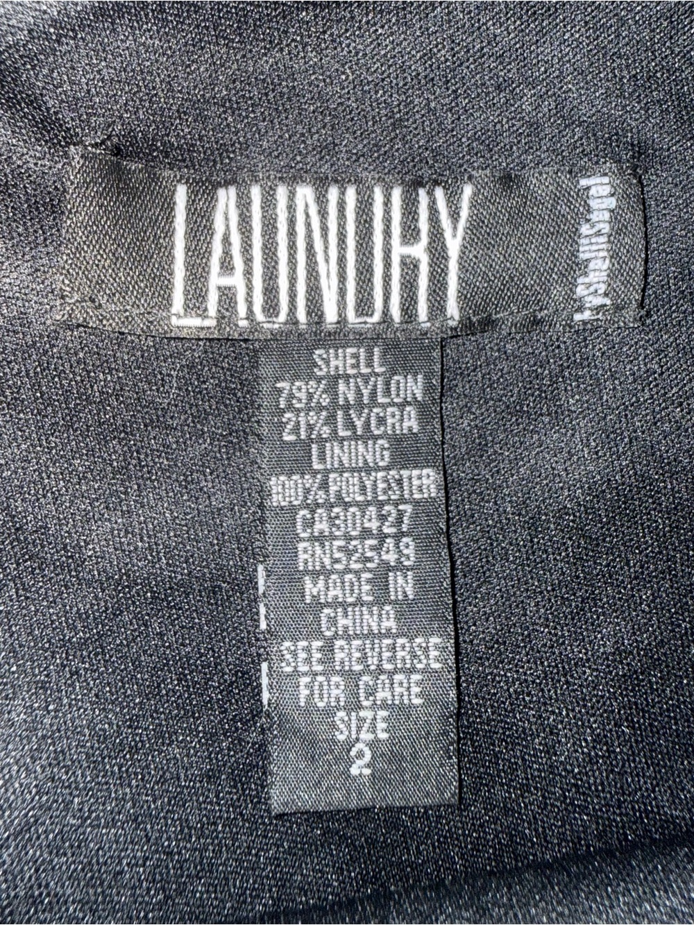 Laundry By Shelli Segal Black Low Rise Pants w/Blue & Black Floral Embroidery - Picture 4 of 4